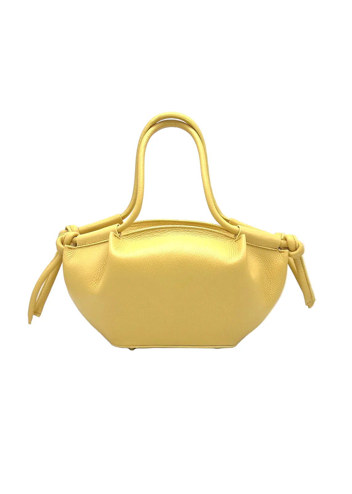 Borsa a Mano da Donna in Vera Pelle, Tracolla Removibile, Made in Italy – art. 112727 Giallo