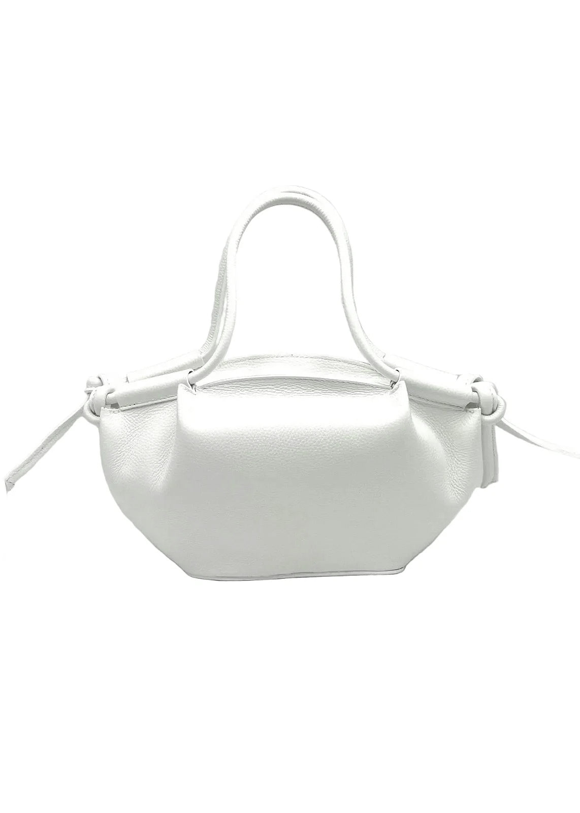 Borsa a Mano da Donna in Vera Pelle, Tracolla Removibile, Made in Italy – art. 112727 Bianco