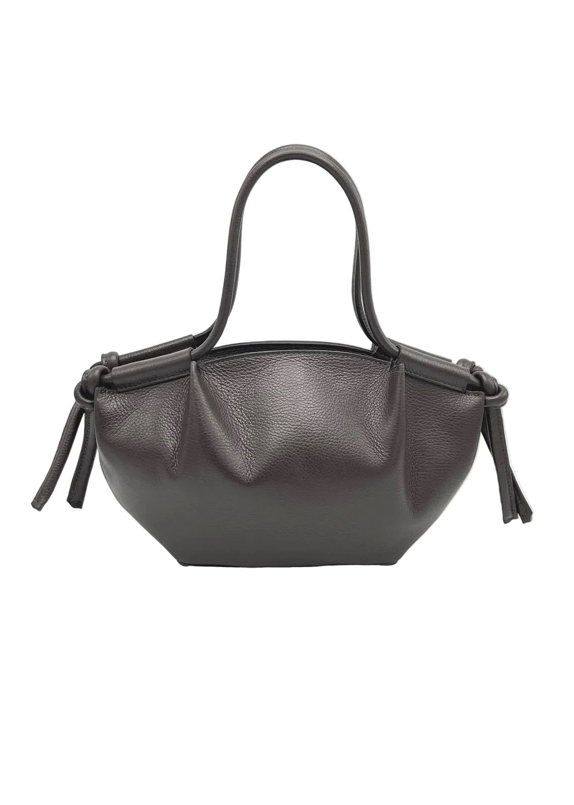 Borsa a Mano da Donna in Vera Pelle, Tracolla Removibile, Made in Italy – art. 112727 Marrone scuro