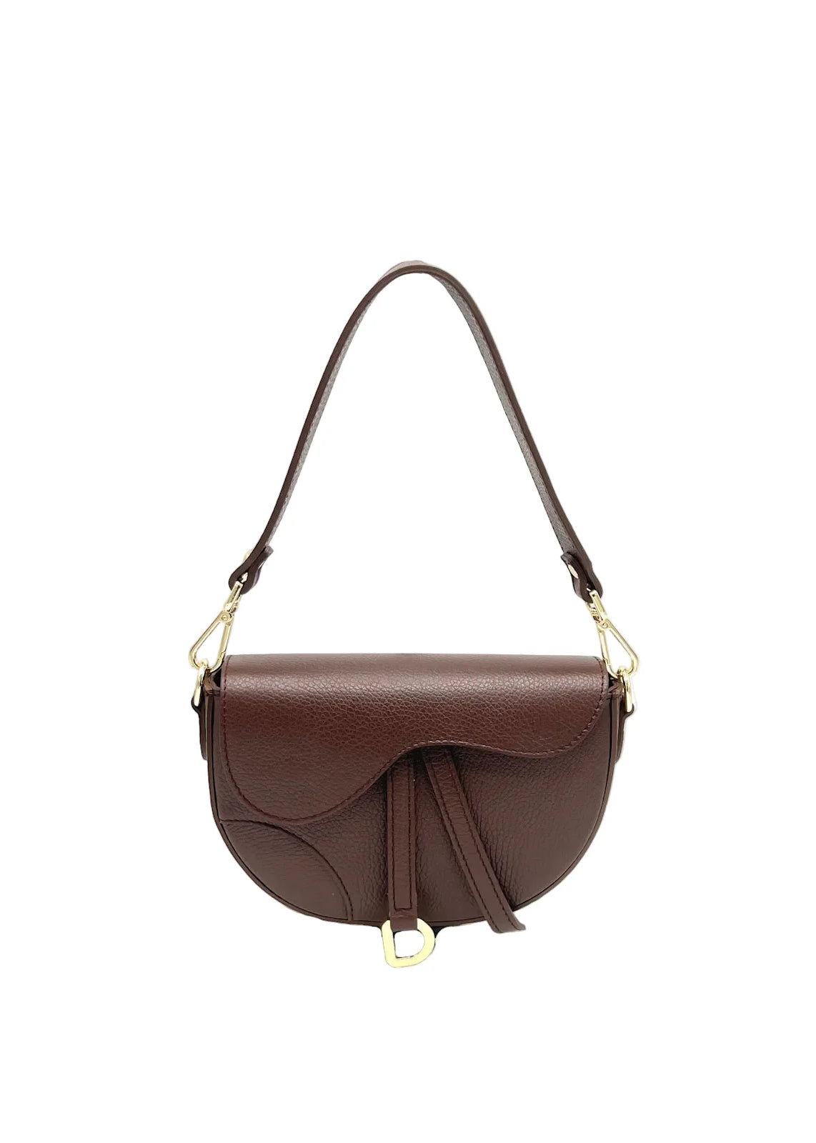Borsa a Tracolla da Donna in Vera Pelle, 2 Tracolle Removibili, Made in Italy – art. 112736 Marrone - 378