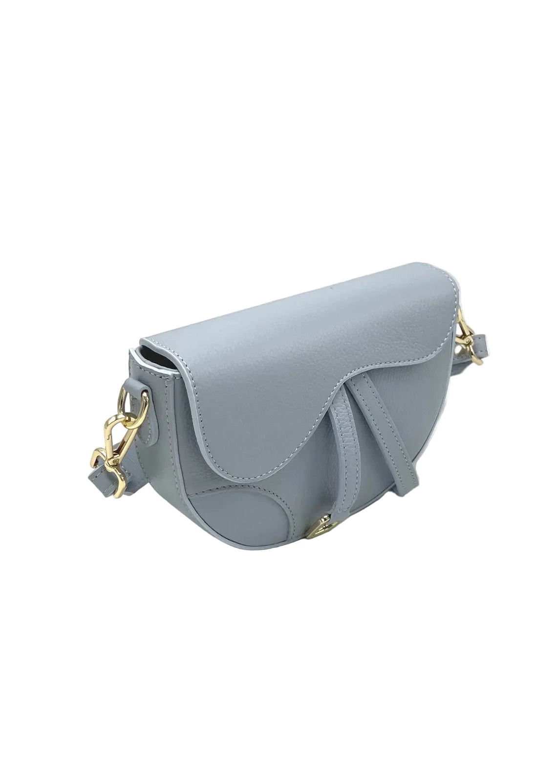 Borsa a Tracolla da Donna in Vera Pelle, 2 Tracolle Removibili, Made in Italy – art. 112736 Pietra Azzurra - 374