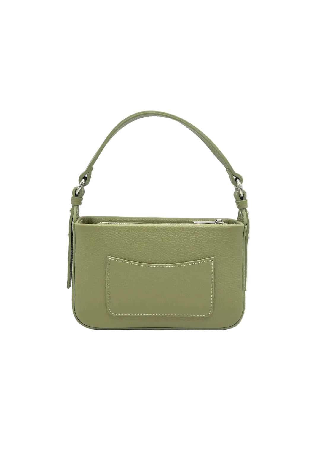 Borsa a tracolla piccola in vera pelle, Made in Italy, art. 112753 Verde