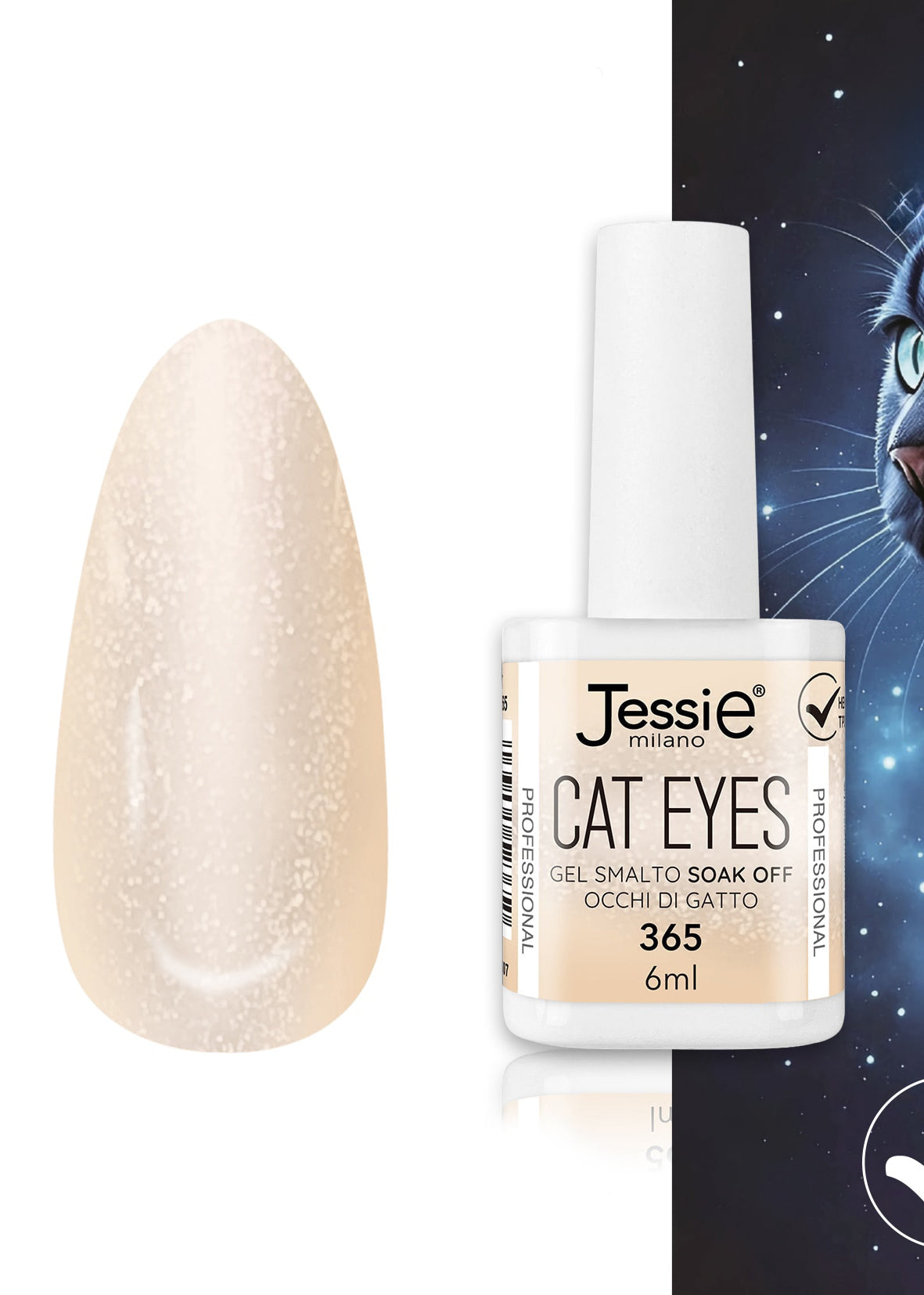 Gel Smalto Cat Eye Semipermanente 6ml – Jessie Milano | 24 Colori Quarzo - 365