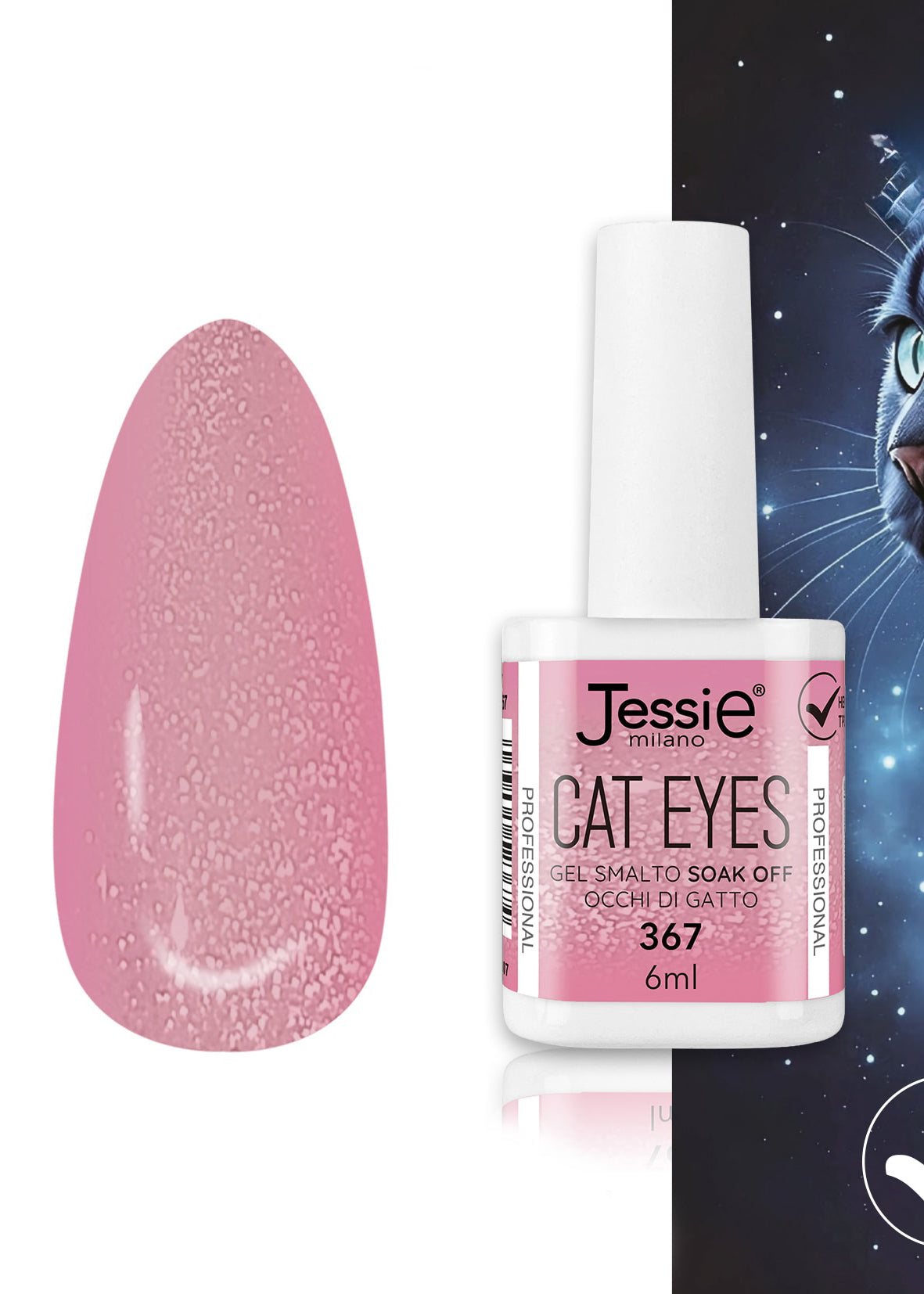 Gel Smalto Cat Eye Semipermanente 6ml – Jessie Milano | 24 Colori Corallo - 367