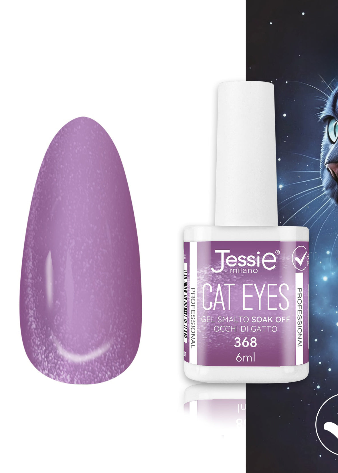 Gel Smalto Cat Eye Semipermanente 6ml – Jessie Milano | 24 Colori Viola - 368