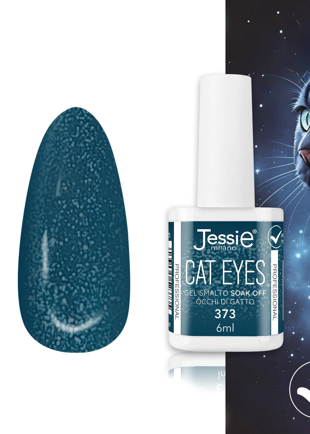 Gel Smalto Cat Eye Semipermanente 6ml – Jessie Milano | 24 Colori Marmo Verde - 373