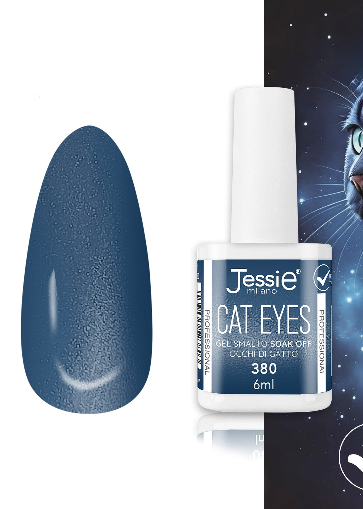 Gel Smalto Cat Eye Semipermanente 6ml – Jessie Milano | 24 Colori Oceano Profondo - 380