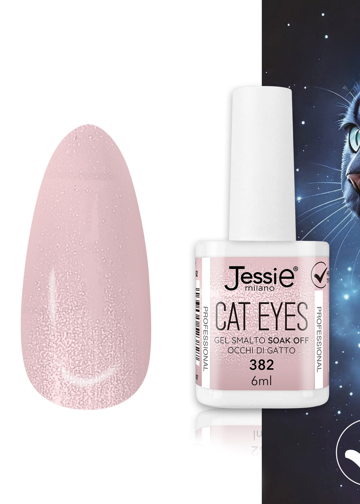 Gel Smalto Cat Eye Semipermanente 6ml – Jessie Milano | 24 Colori Rosa - 382