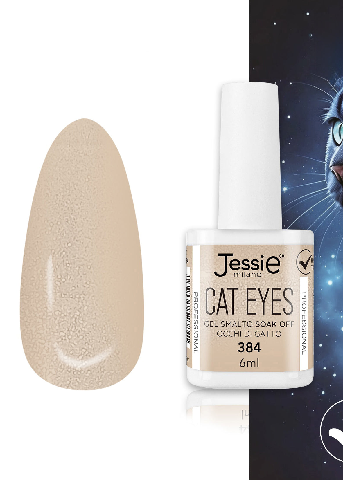 Gel Smalto Cat Eye Semipermanente 6ml – Jessie Milano | 24 Colori Sabbia del Deserto - 384