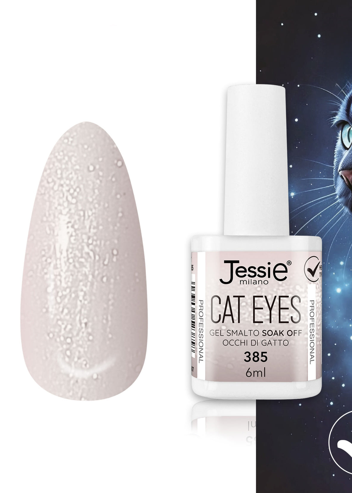 Gel Smalto Cat Eye Semipermanente 6ml – Jessie Milano | 24 Colori Perla - 385