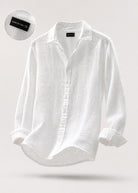 Camicia Uomo 100% Lino Naturale Made in Italy | Traspirante ed Elegante per l’Estate S-3XL Bianco