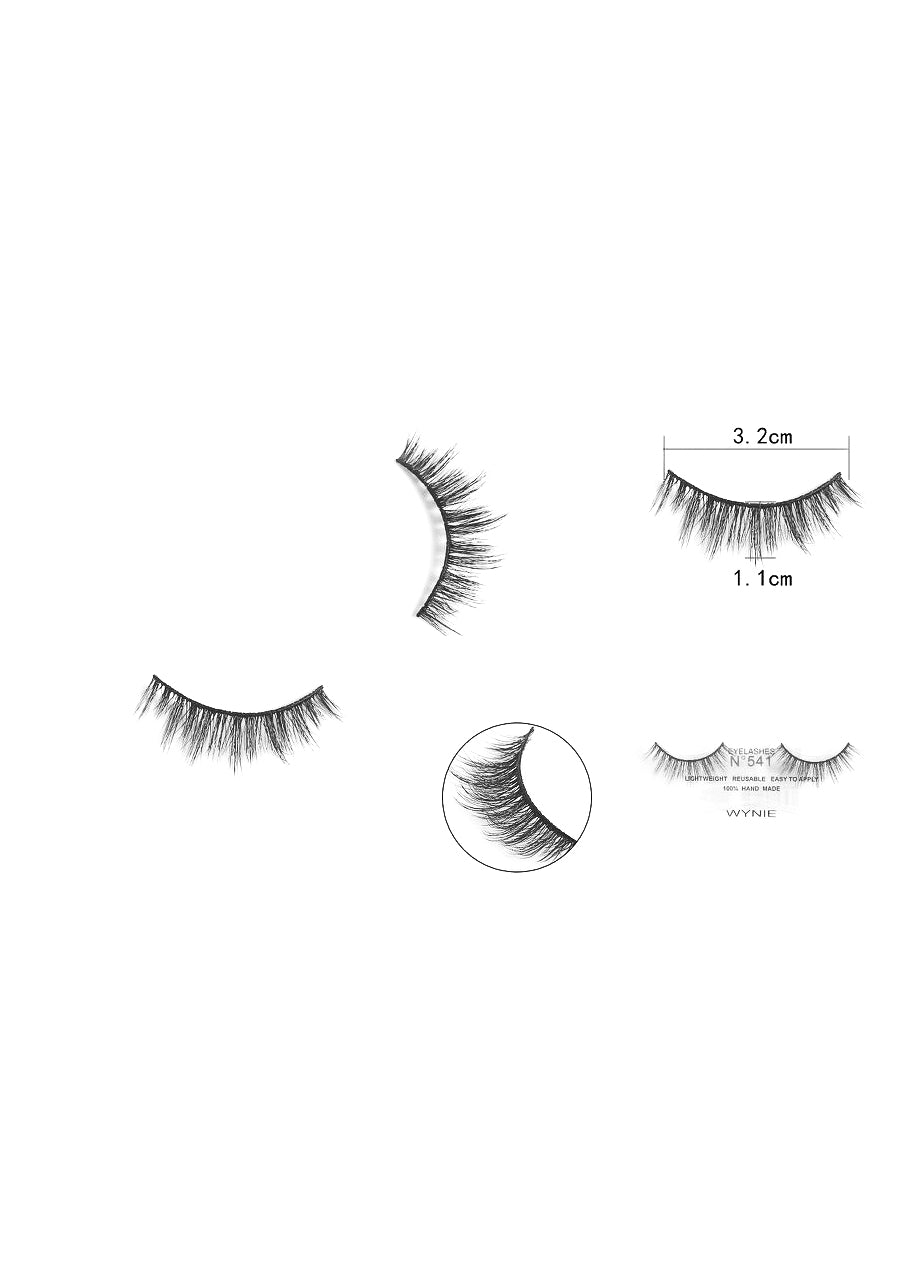WYNIE Ciglia Finte 3.2cm N541 – Fibra Sintetica, Effetto Naturale