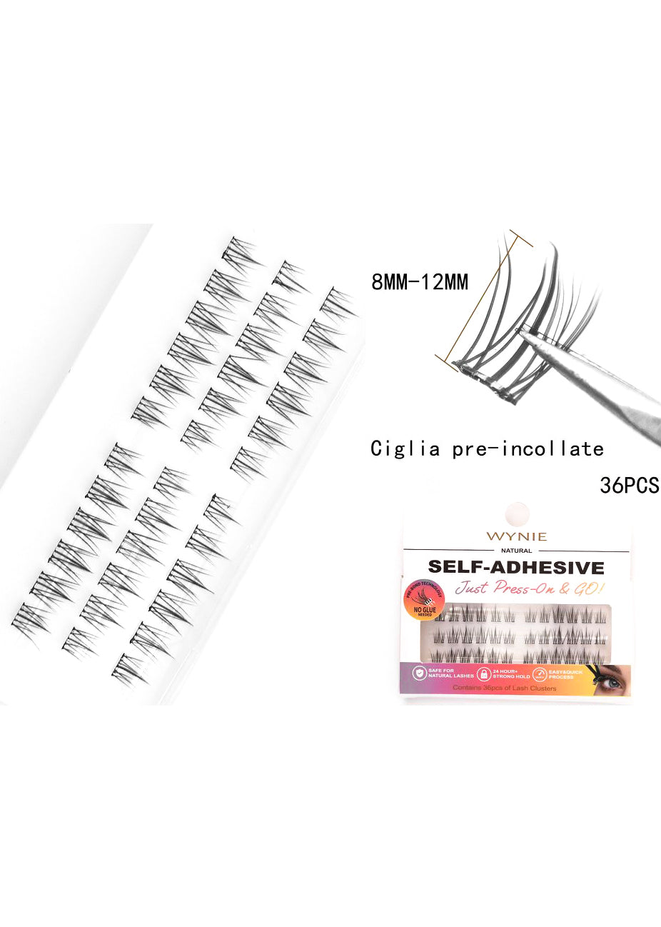 WYNIE Ciglia Finte a Ciuffetti 8mm-12mm – Mix Lunghezze, Effetto Volume Naturale