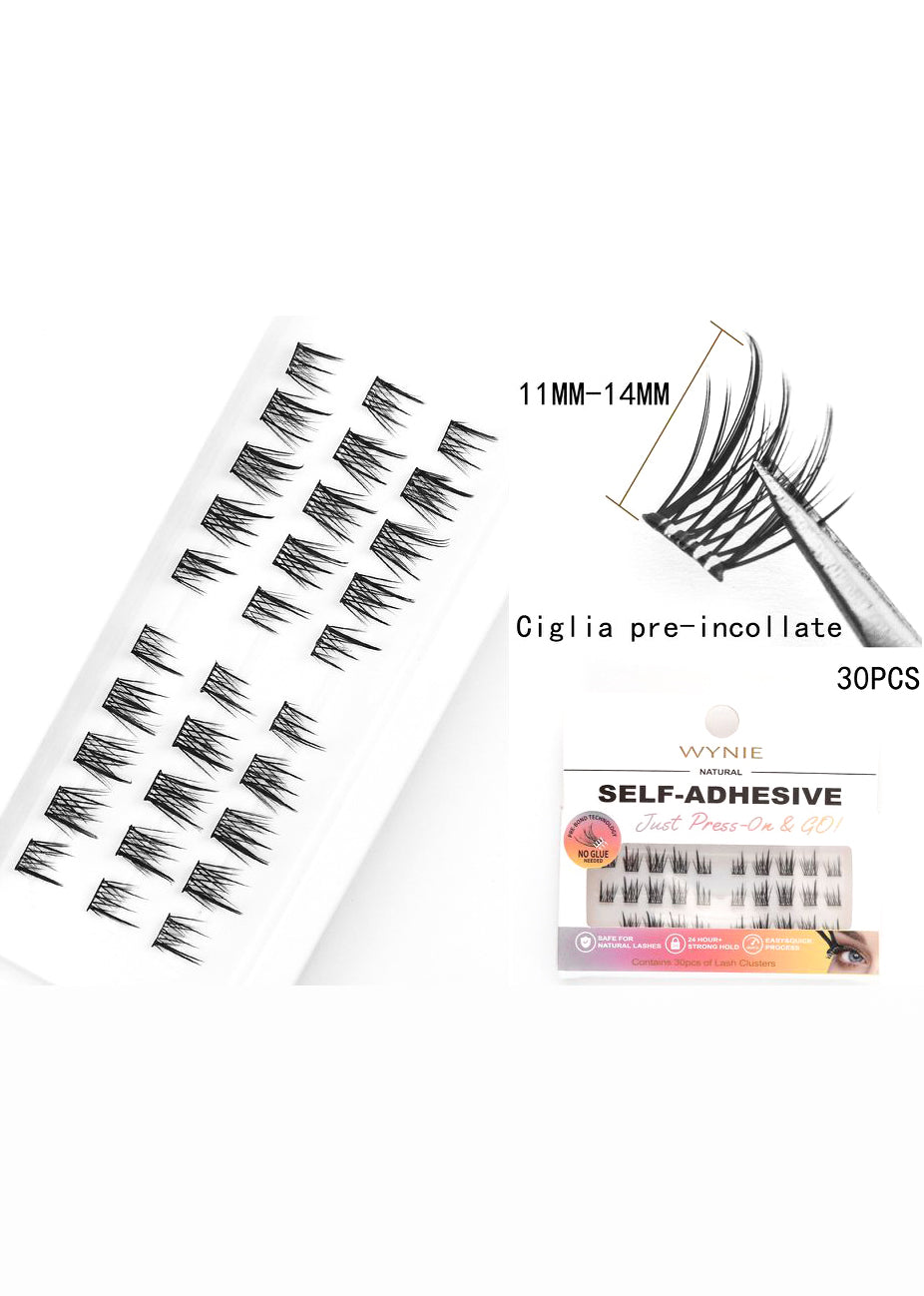 WYNIE Ciglia Finte a Ciuffetti 11mm-14mm – Mix Lunghezze, Effetto Drammatico