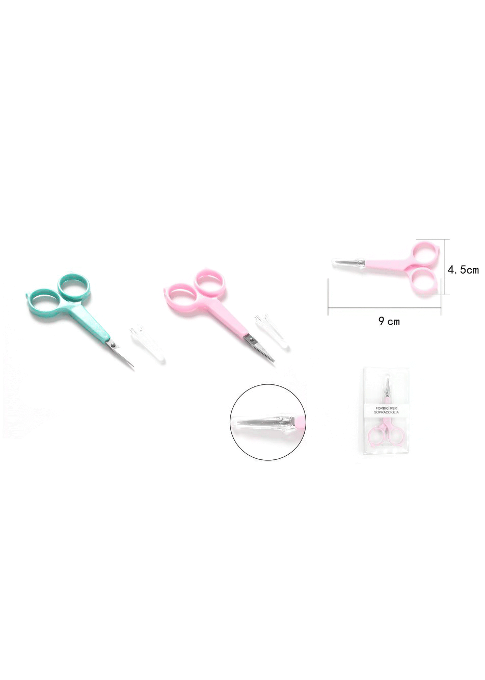 Forbici per Sopracciglia 9cm | Rosa e Azzurro | Taglio Preciso – WYNIE