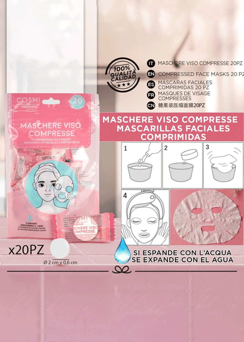 Maschere compresse 20pz candy