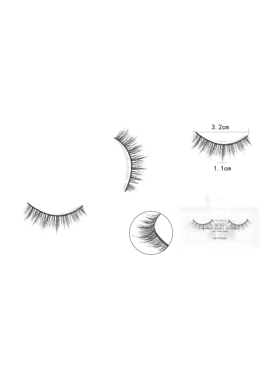 WYNIE Ciglia Finte 3.2cm N521 – Fibra Sintetica, Effetto Naturale