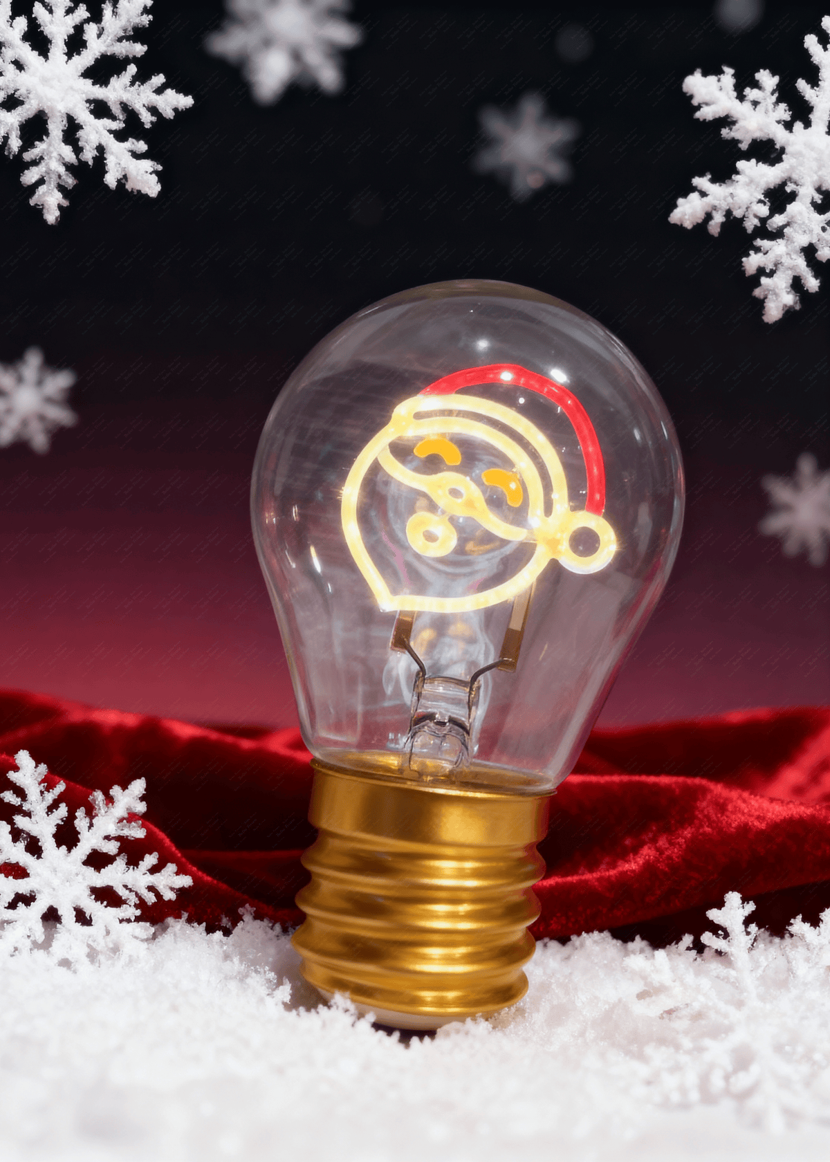 Lampadina LED Ricaricabile Babbo Natale – Luce Decorativa USB, 5H Autonomia | DELIN