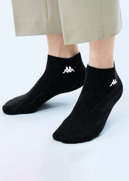 Minicalze Uomo Kappa in Cotone – Confezione da 3 Paia, Nero Grigio Bianco