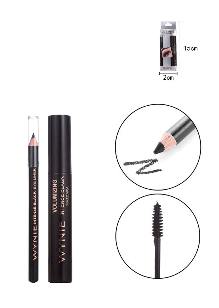 WYNIE Waterproof Intense Black Eyeliner + Mascara Kit 6ml Nero