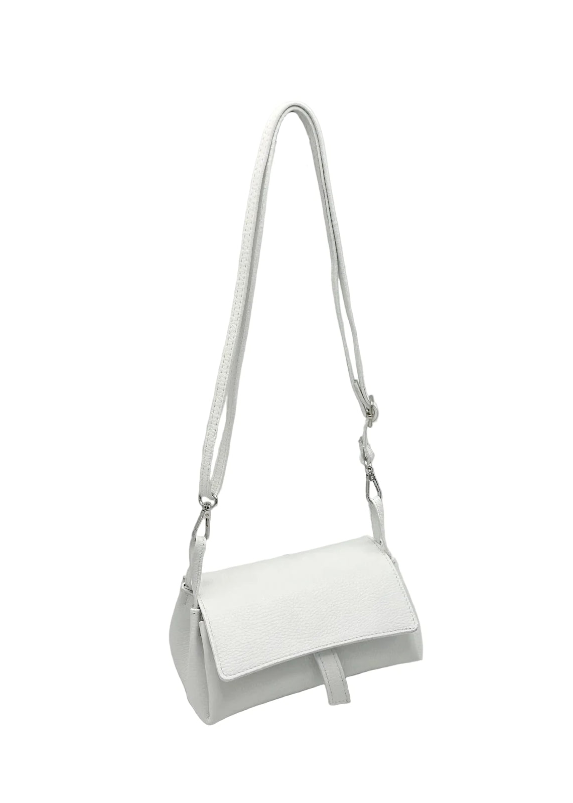 Borsa a Tracolla da Donna in Vera Pelle, Tracolla Removibile, Made in Italy – art. 112725 Bianco