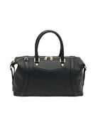 Borsa Boston da donna in vera pelle con tracolla regolabile, Made in Italy, art. 112677Nuova Nero