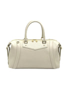Borsa Boston da donna in vera pelle con tracolla regolabile, Made in Italy, art. 112677Nuova Beige
