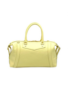 Borsa Boston da donna in vera pelle con tracolla regolabile, Made in Italy, art. 112677Nuova Giallo