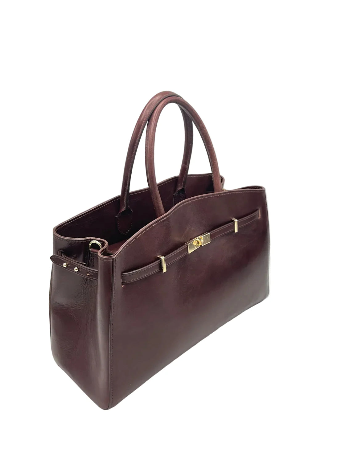 Borsa a Mano da Donna in Vera Pelle e Cuoio, Taglia Grande, Tracolla Removibile, Made in Italy – art. 112731