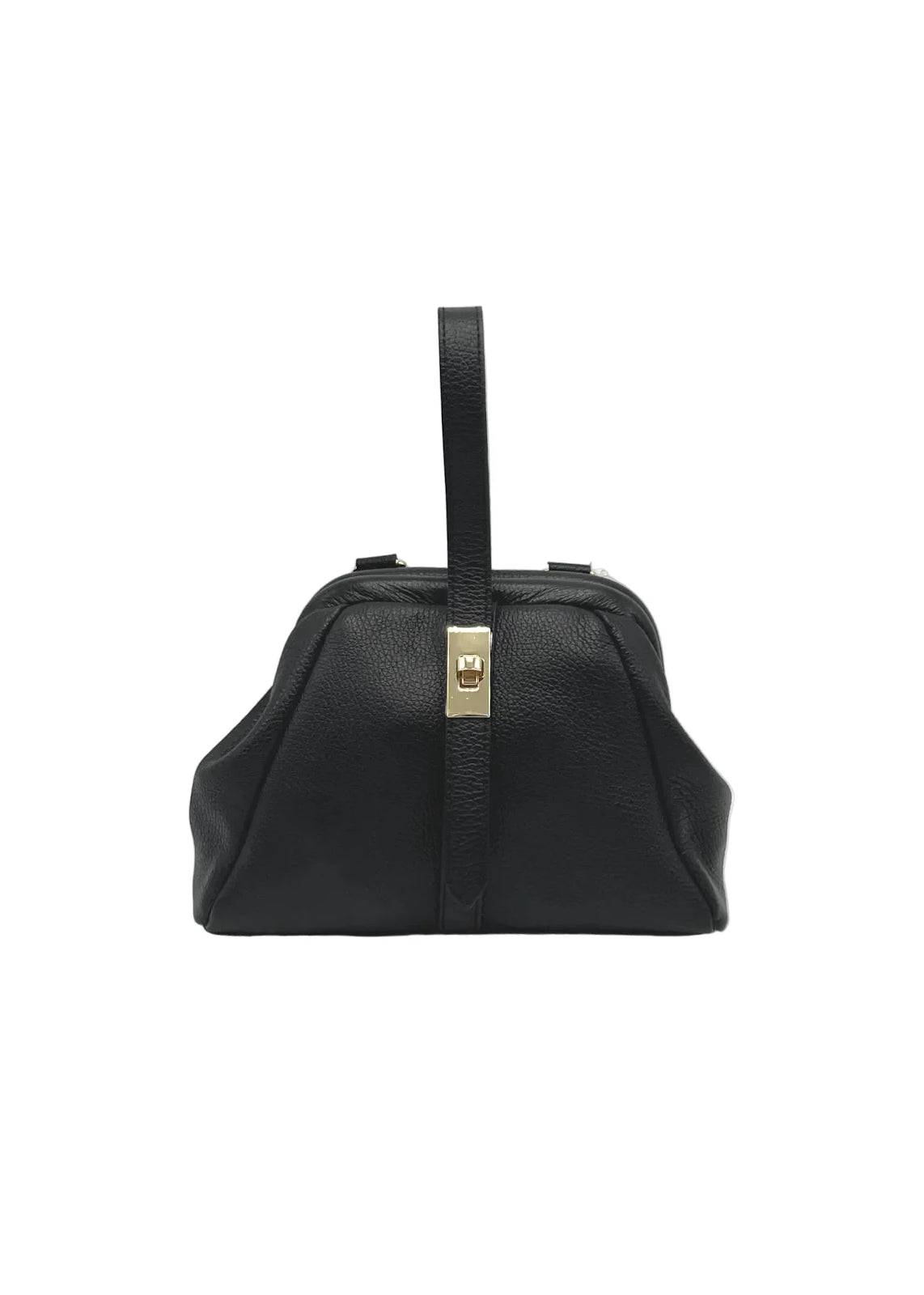 Borsa Porta Cellulare a Tracolla in Vera Pelle, Made in Italy – art. 112628 Nero