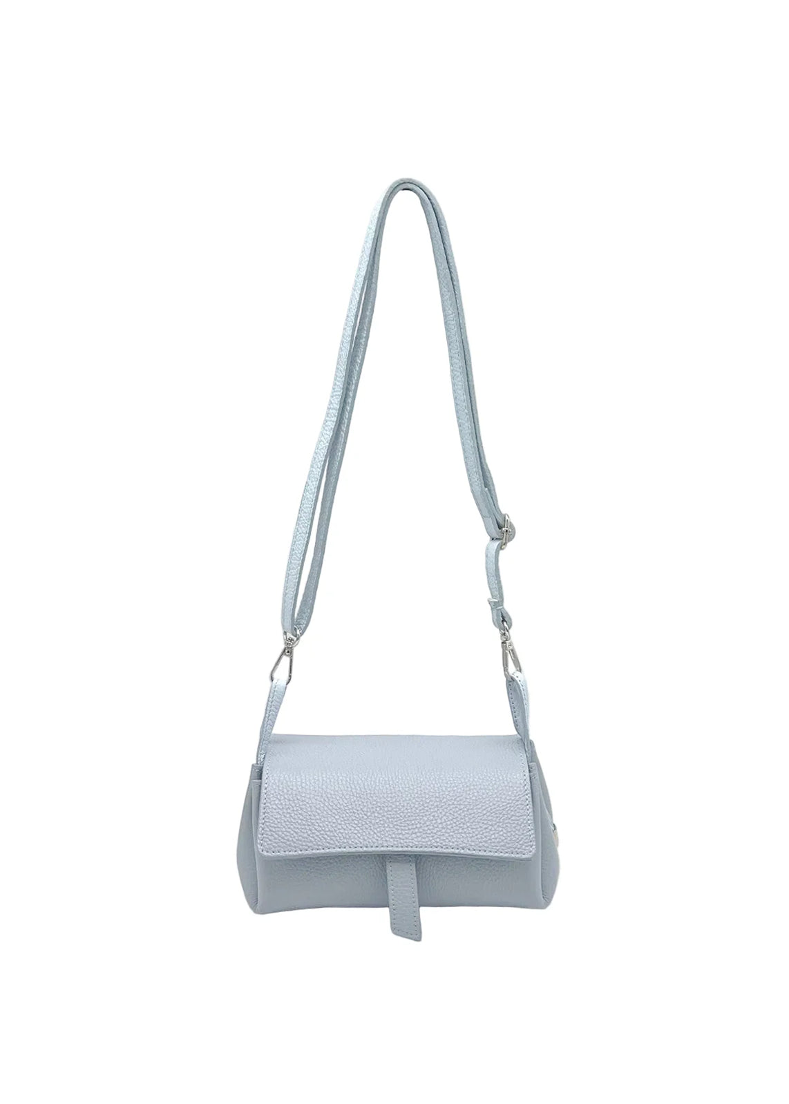 Borsa a Tracolla da Donna in Vera Pelle, Tracolla Removibile, Made in Italy – art. 112725 Azzurro pastello freddo