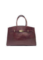 Borsa a Mano da Donna in Vera Pelle e Cuoio, Taglia Grande, Tracolla Removibile, Made in Italy – art. 112731 Rosso scuro