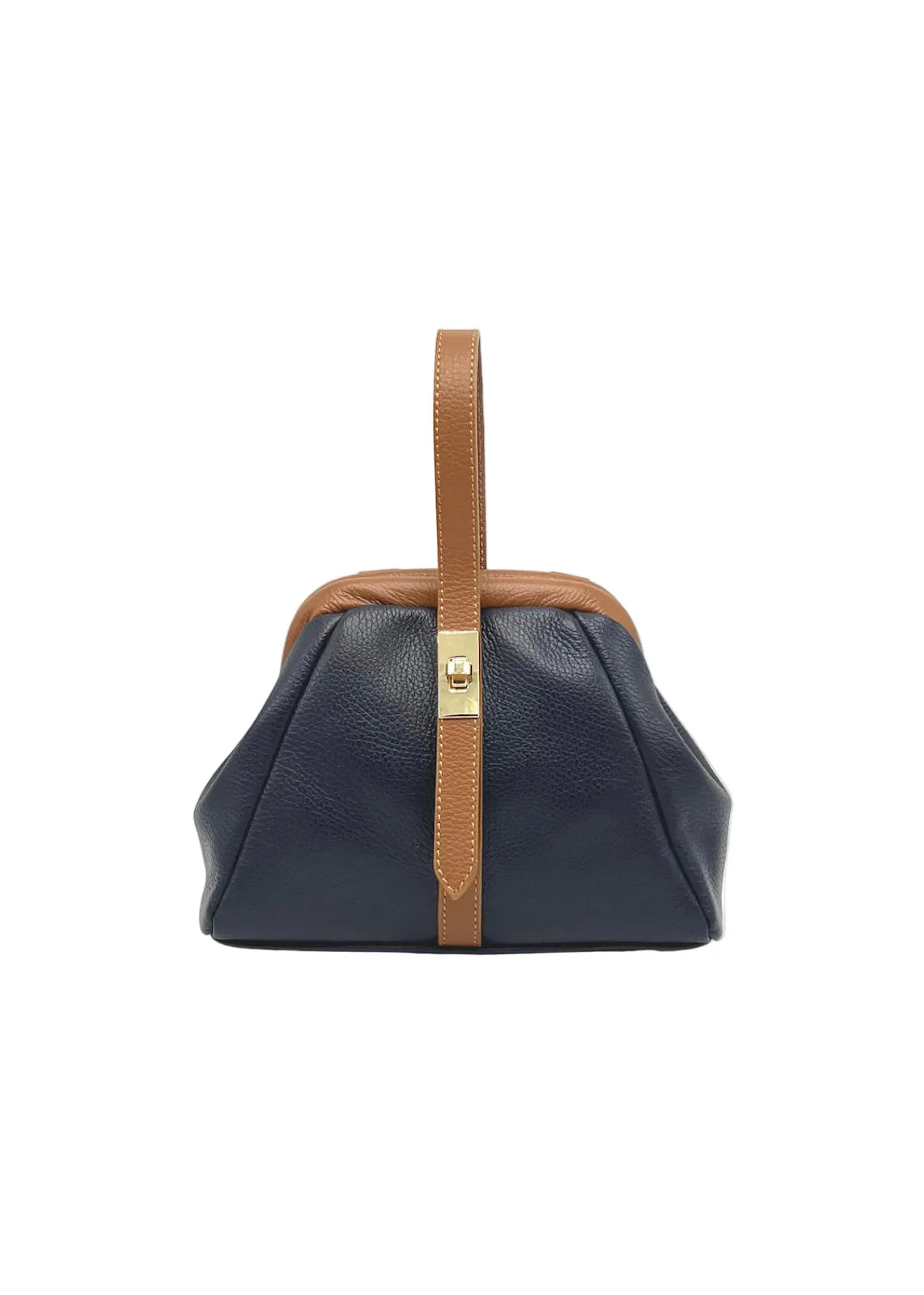 Borsa Porta Cellulare a Tracolla in Vera Pelle, Made in Italy – art. 112628 Blue notte