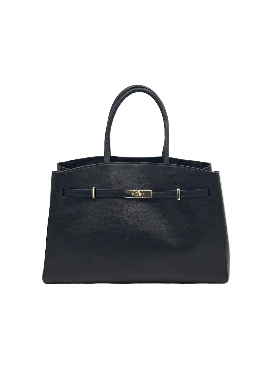 Borsa a Mano da Donna in Vera Pelle e Cuoio, Taglia Grande, Tracolla Removibile, Made in Italy – art. 112731 Nero