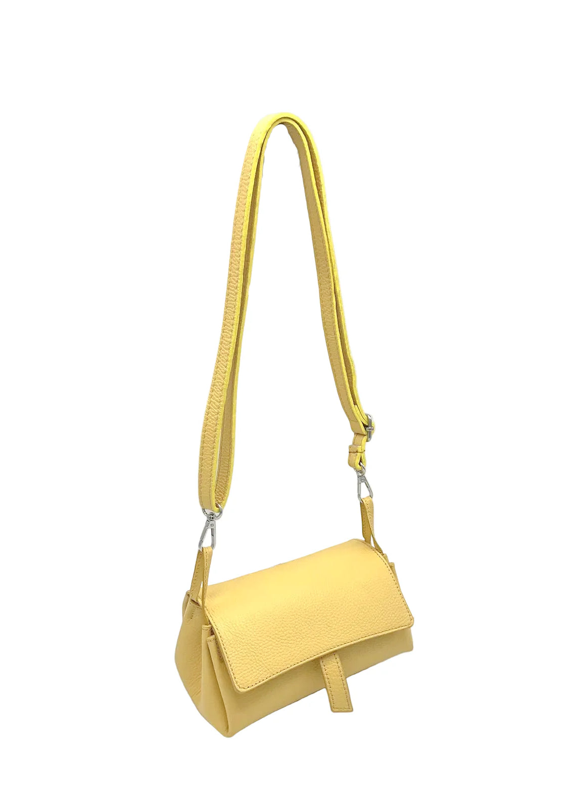 Borsa a Tracolla da Donna in Vera Pelle, Tracolla Removibile, Made in Italy – art. 112725 Giallo
