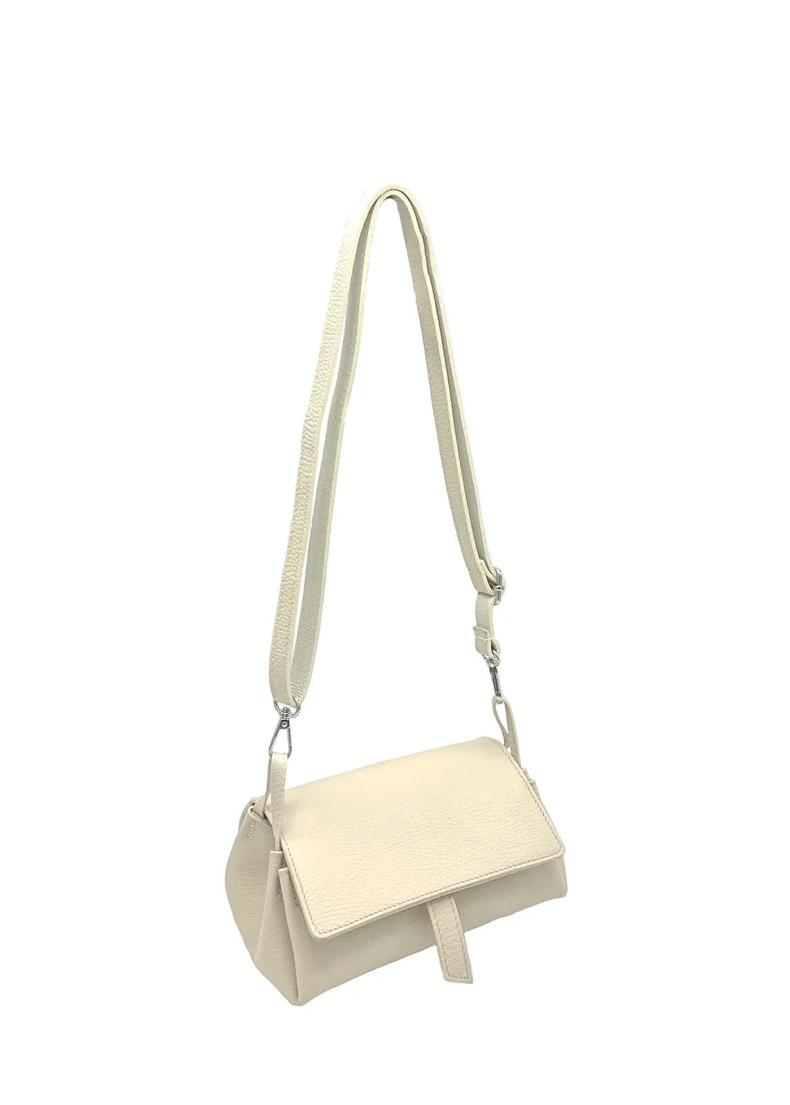 Borsa a Tracolla da Donna in Vera Pelle, Tracolla Removibile, Made in Italy – art. 112725 Beige