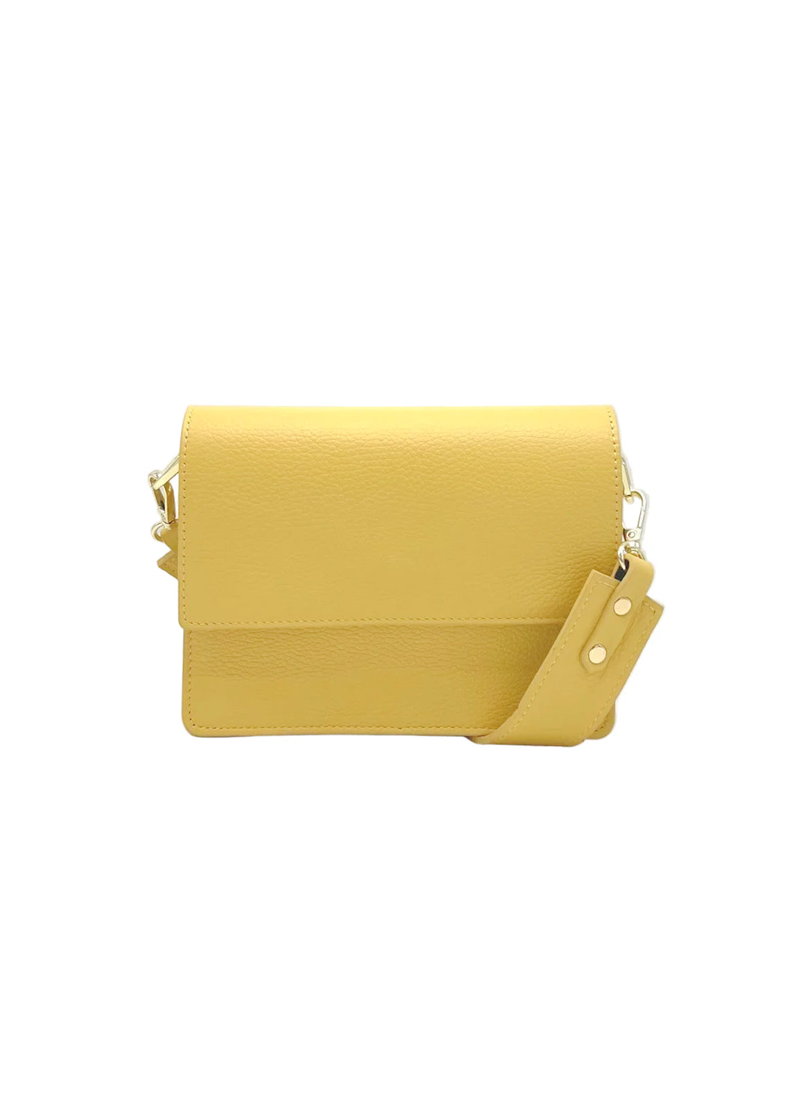 Borsa a Tracolla da Donna in Vera Pelle, 2 Tracolle Removibili, Made in Italy – art. 112540 Giallo