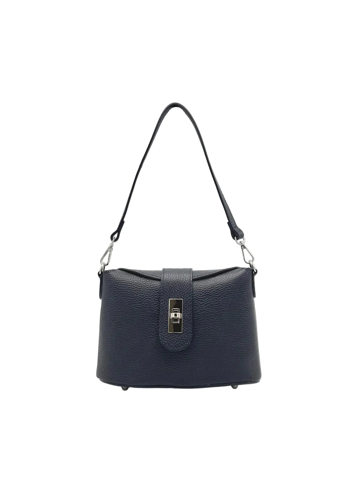 Borsa a Tracolla da Donna in Vera Pelle, 2 Tracolle Removibili, Made in Italy – art. 112745 Blue notte