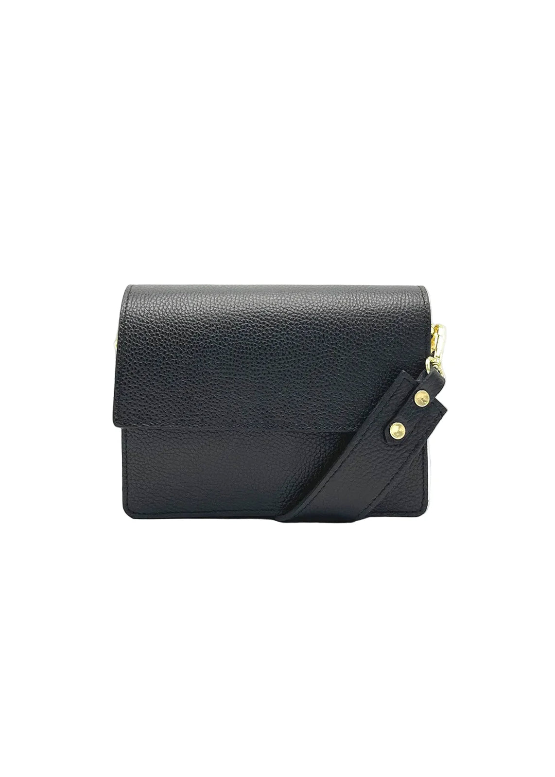 Borsa a Tracolla da Donna in Vera Pelle, 2 Tracolle Removibili, Made in Italy – art. 112540 Nero