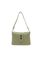 Borsa a Tracolla da Donna in Vera Pelle, 2 Tracolle Removibili, Made in Italy – art. 112745 Verde.Bottiglia