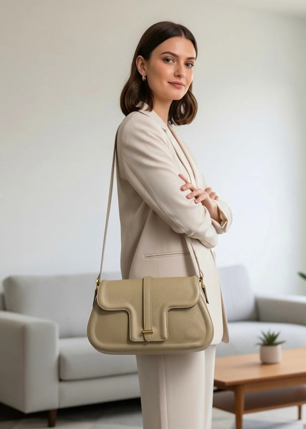 Borsa a Tracolla da Donna in Vera Pelle, 2 Modi di Indossarla, Made in Italy – art. 112729