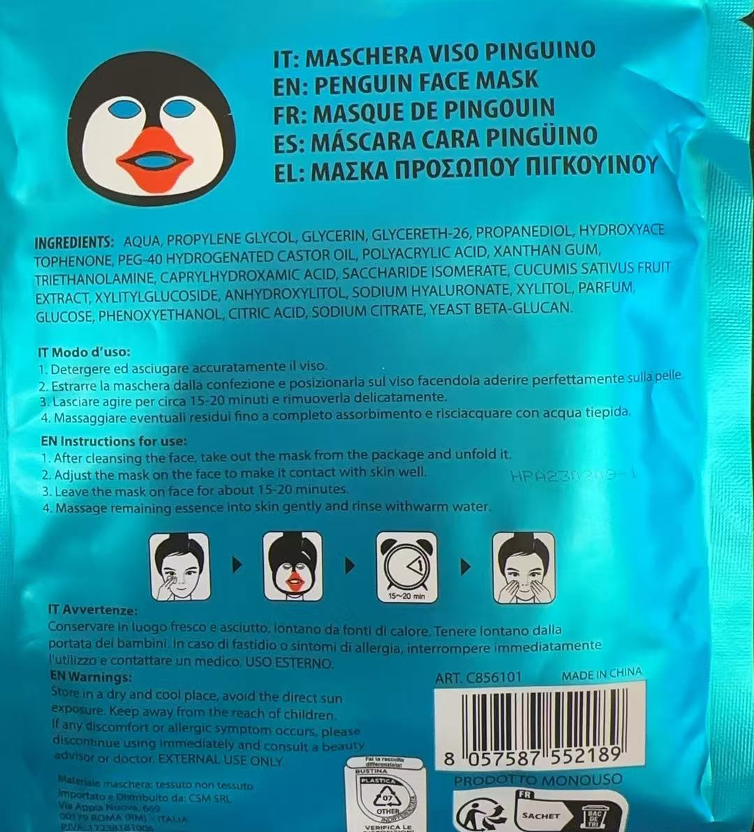 Maschera viso pinguino 25 ml