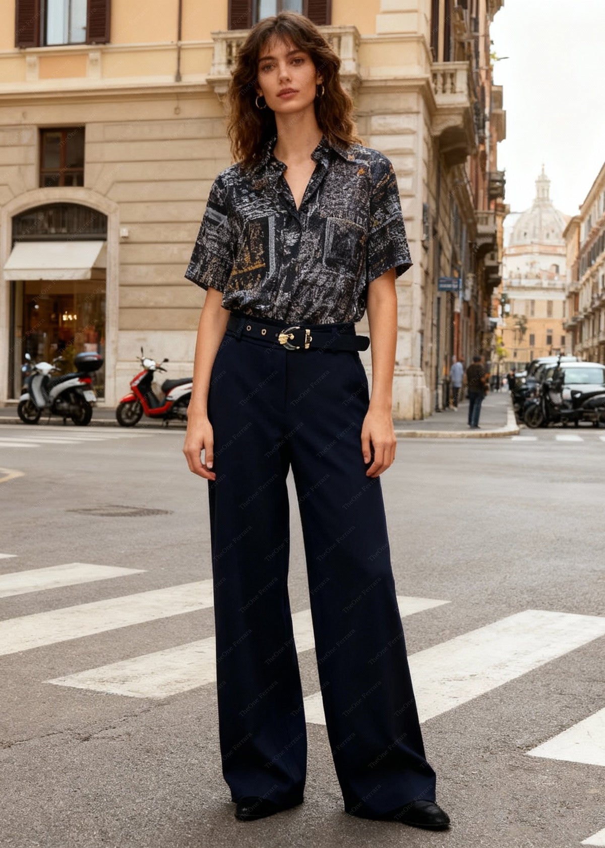 Pantaloni Palazzo Donna - Vita Alta con Cintura