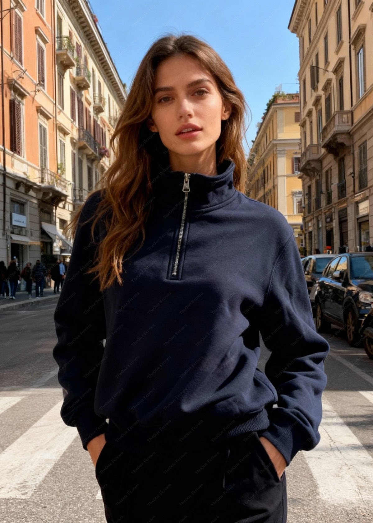 Felpa Unisex con Mezza Zip Foderata in Pile - Pullover Caldo Invernale