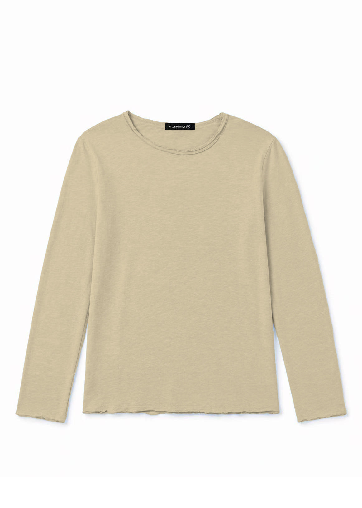 Maglia Uomo 100 Cotone Made in Italy Manica Lunga Casual S 3XL kakhi 3