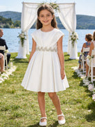 Abito Elegante Bambina Bianco Cerimonia e Matrimonio