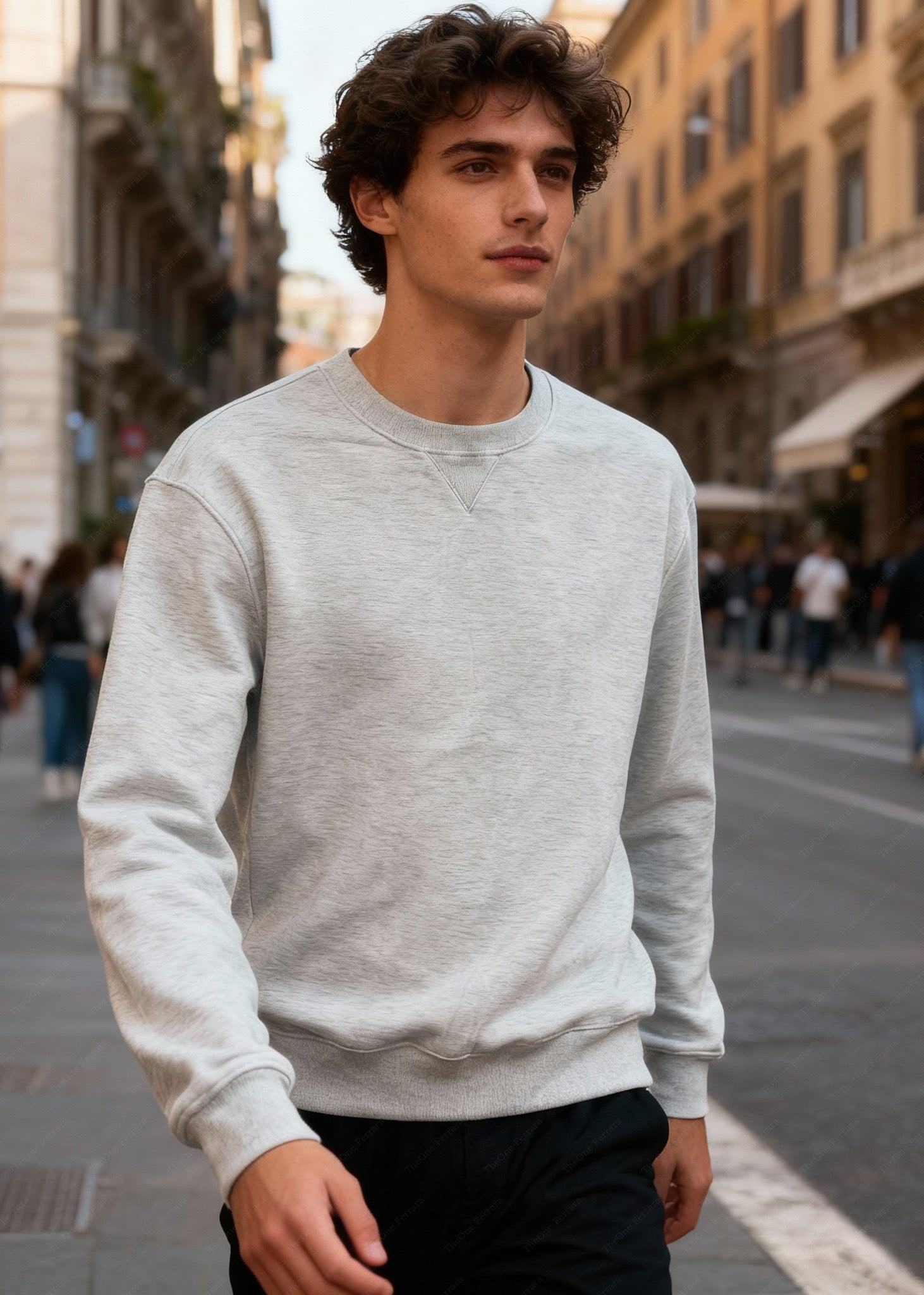 Felpa Unisex Girocollo Foderata in Pile - Pullover Caldo Classico
