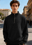 Felpa Unisex con Mezza Zip Foderata in Pile - Pullover Caldo Invernale