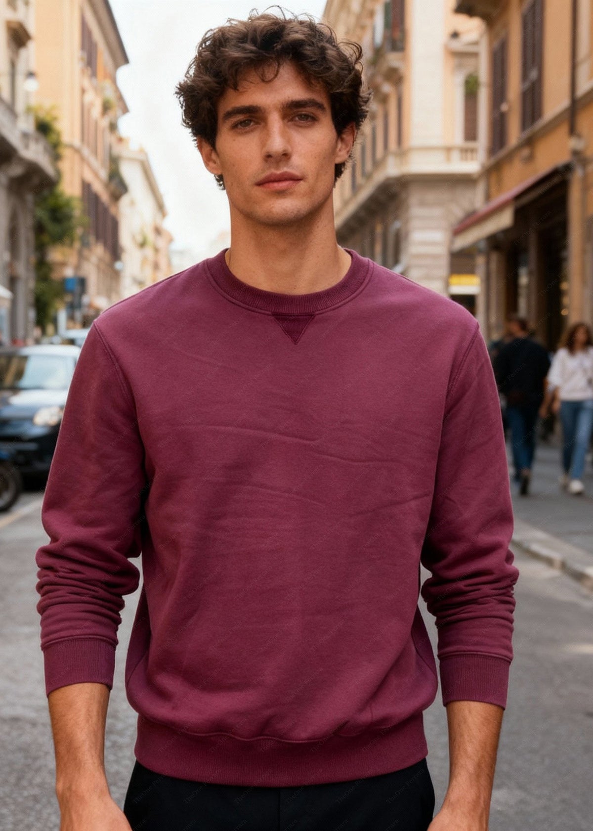 Felpa Unisex Girocollo Foderata in Pile - Pullover Caldo Classico