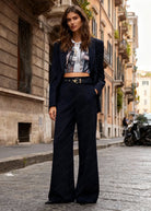 Pantaloni Palazzo Donna - Vita Alta con Cintura